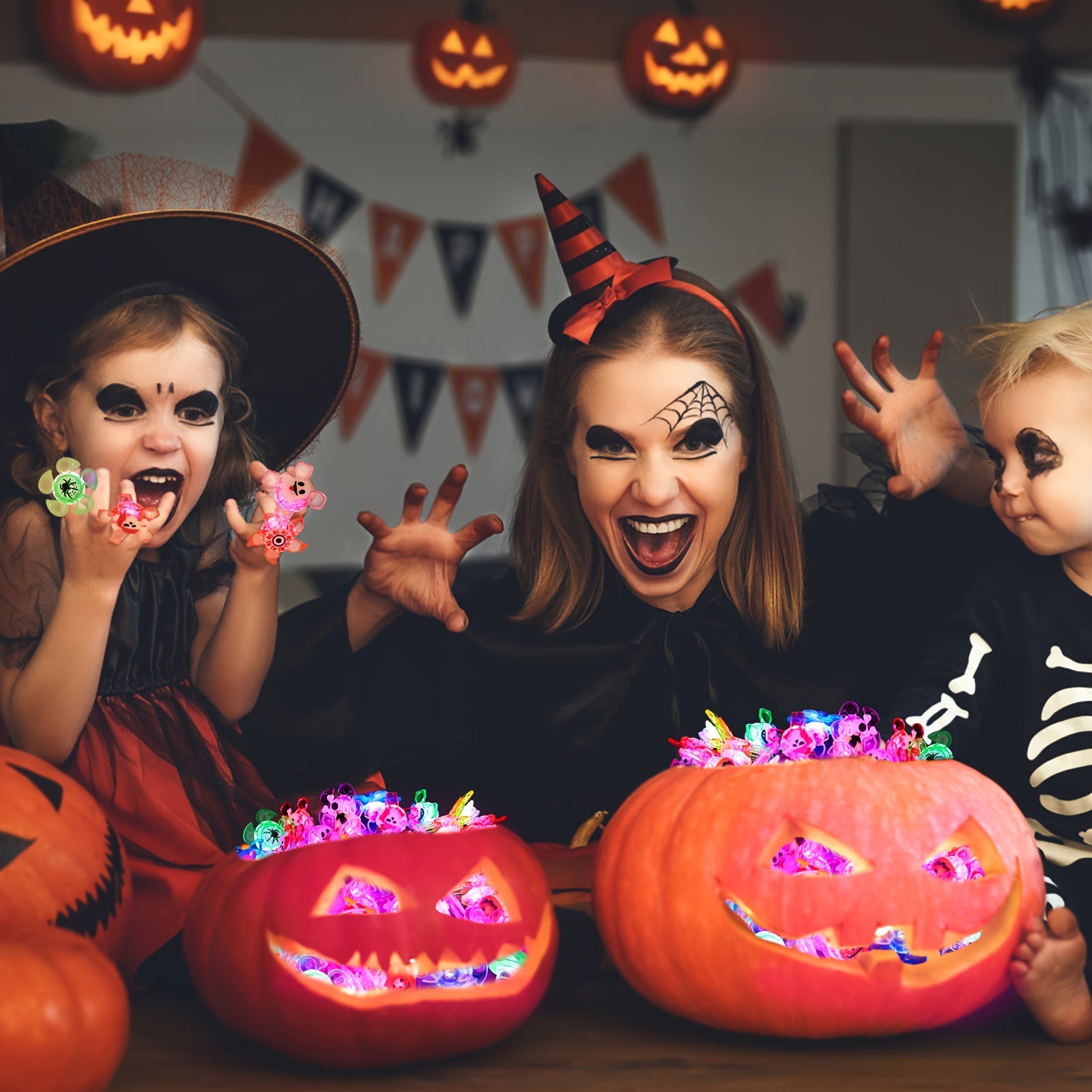 Last Day 50% OFF – Halloween LED Glow Rings