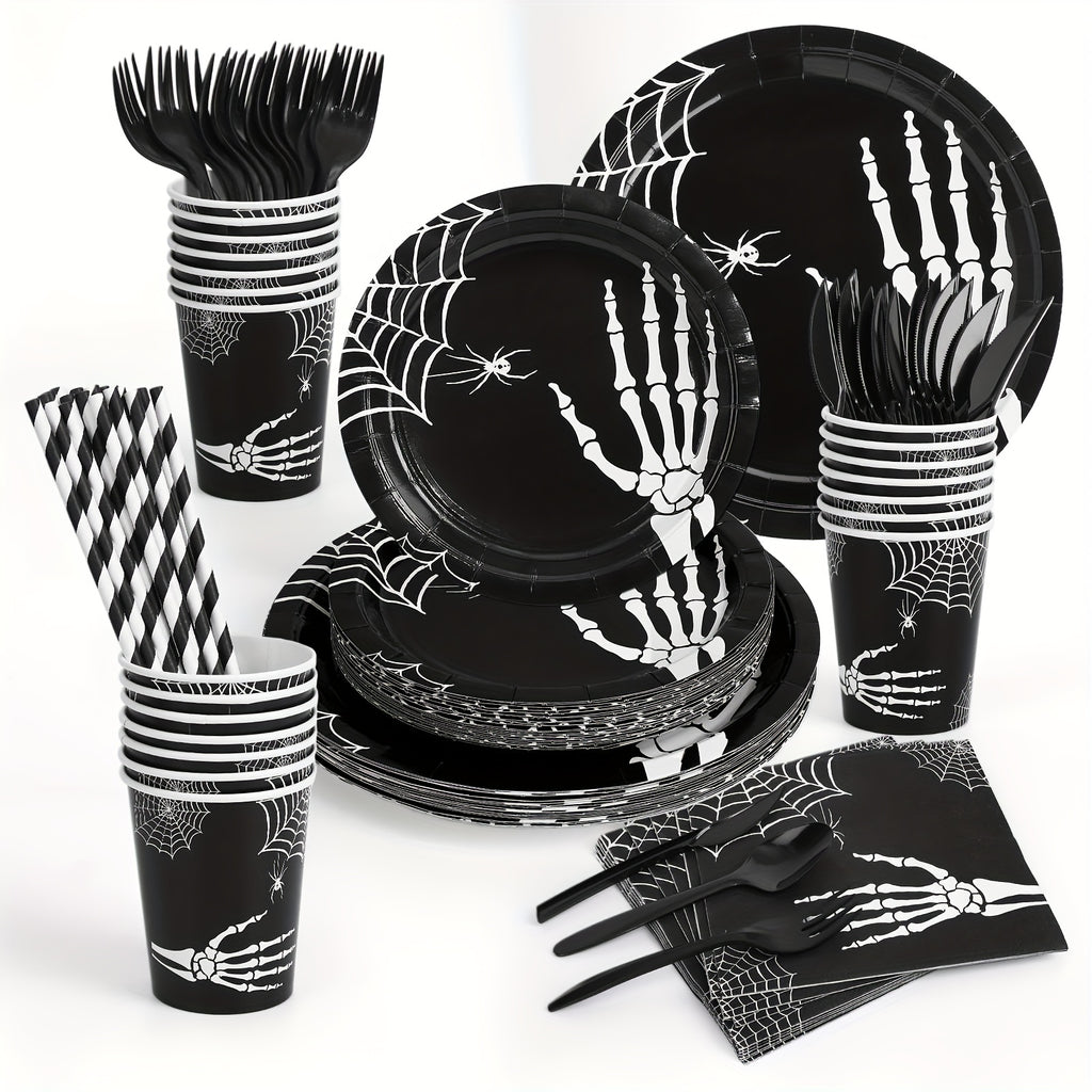 215PCS Halloween Disposable Dinnerware Set
