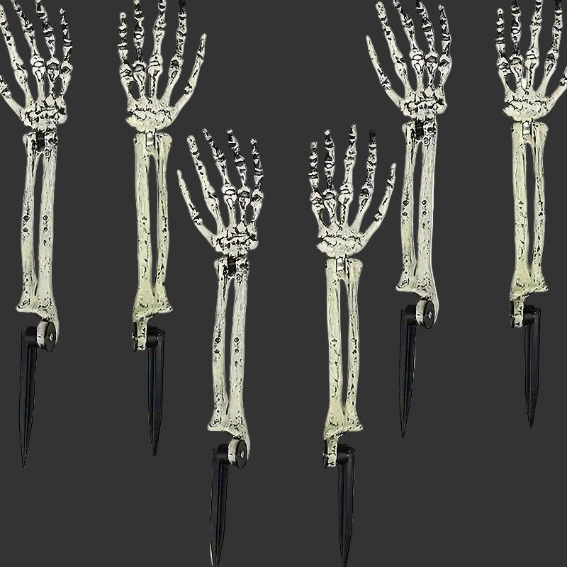 1 Pair of Halloween Skeleton Hand Yard Stakes