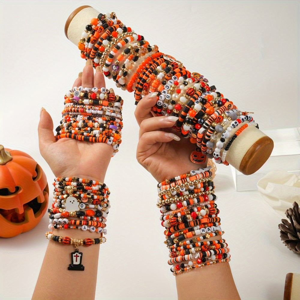 Halloween Beaded Bracelet Set