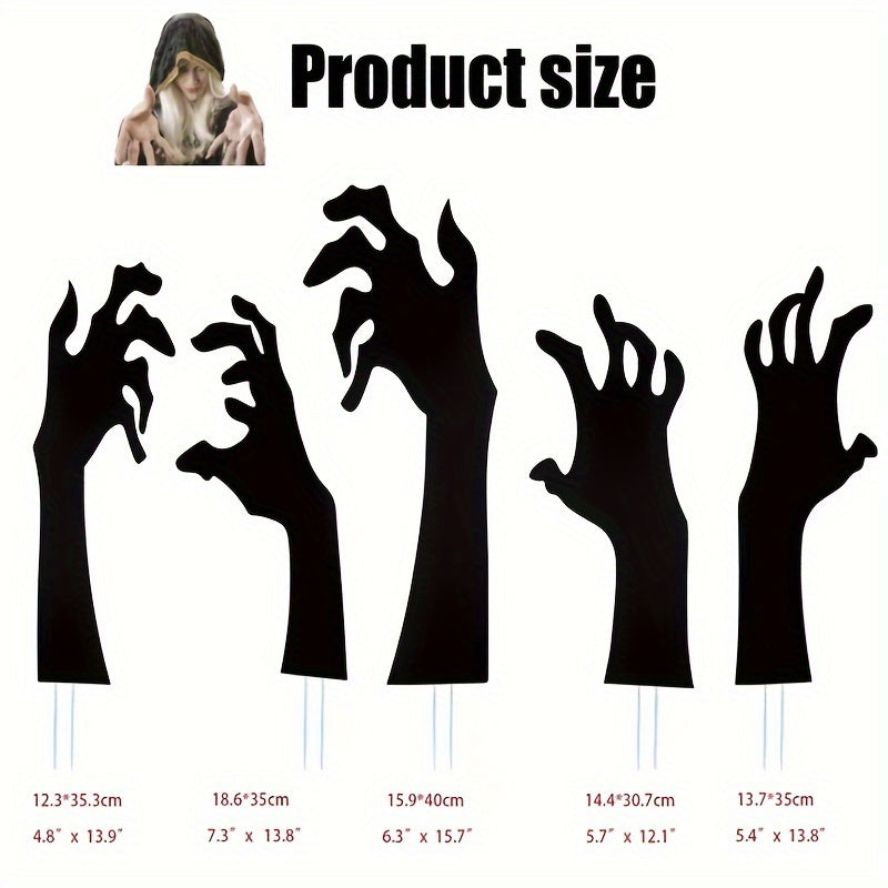 5 Halloween Zombie Hand Lawn Stakes