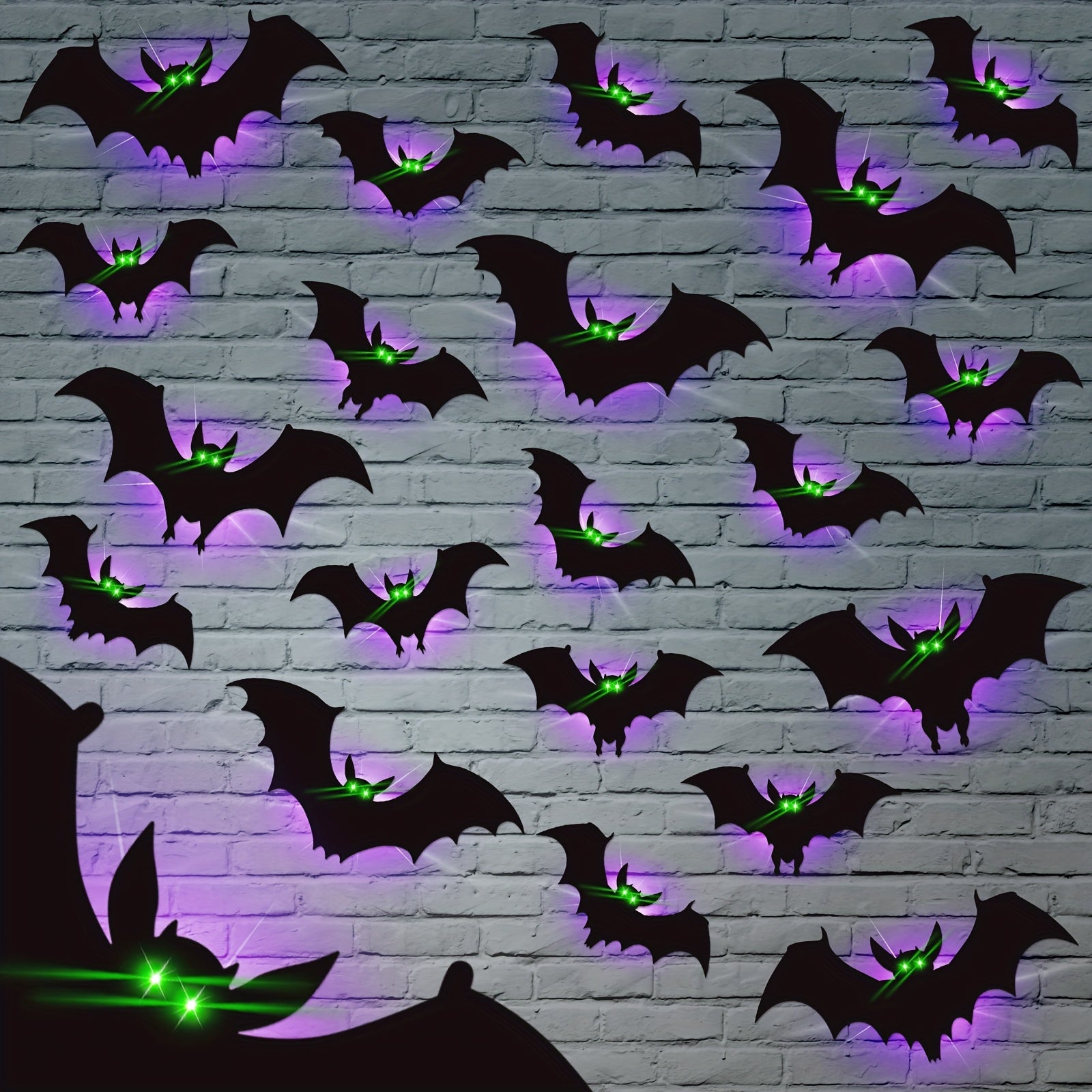 Glow-in-the-Dark Halloween Bat Wall Stickers