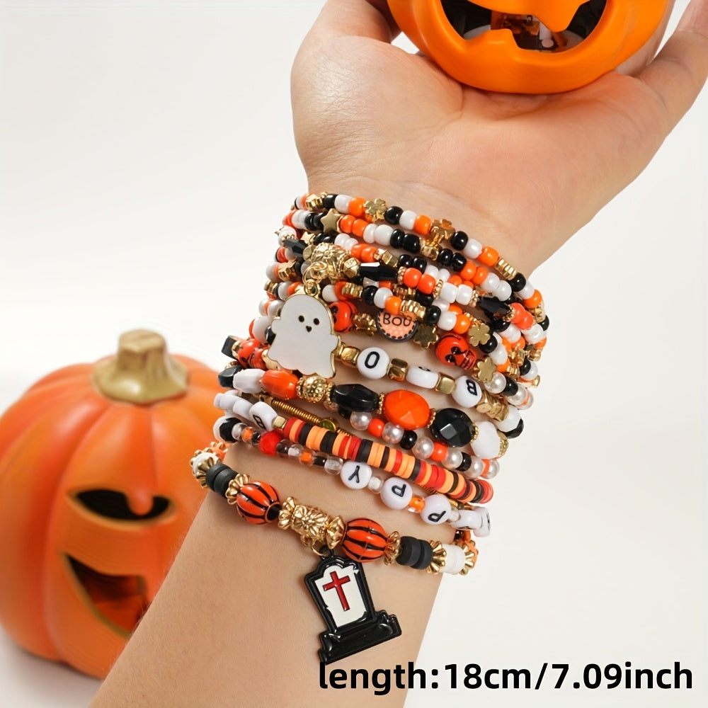Halloween Beaded Bracelet Set