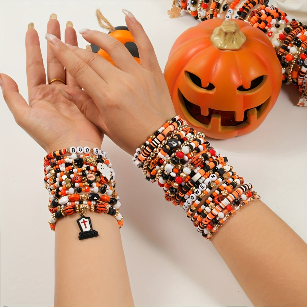 Halloween Beaded Bracelet Set