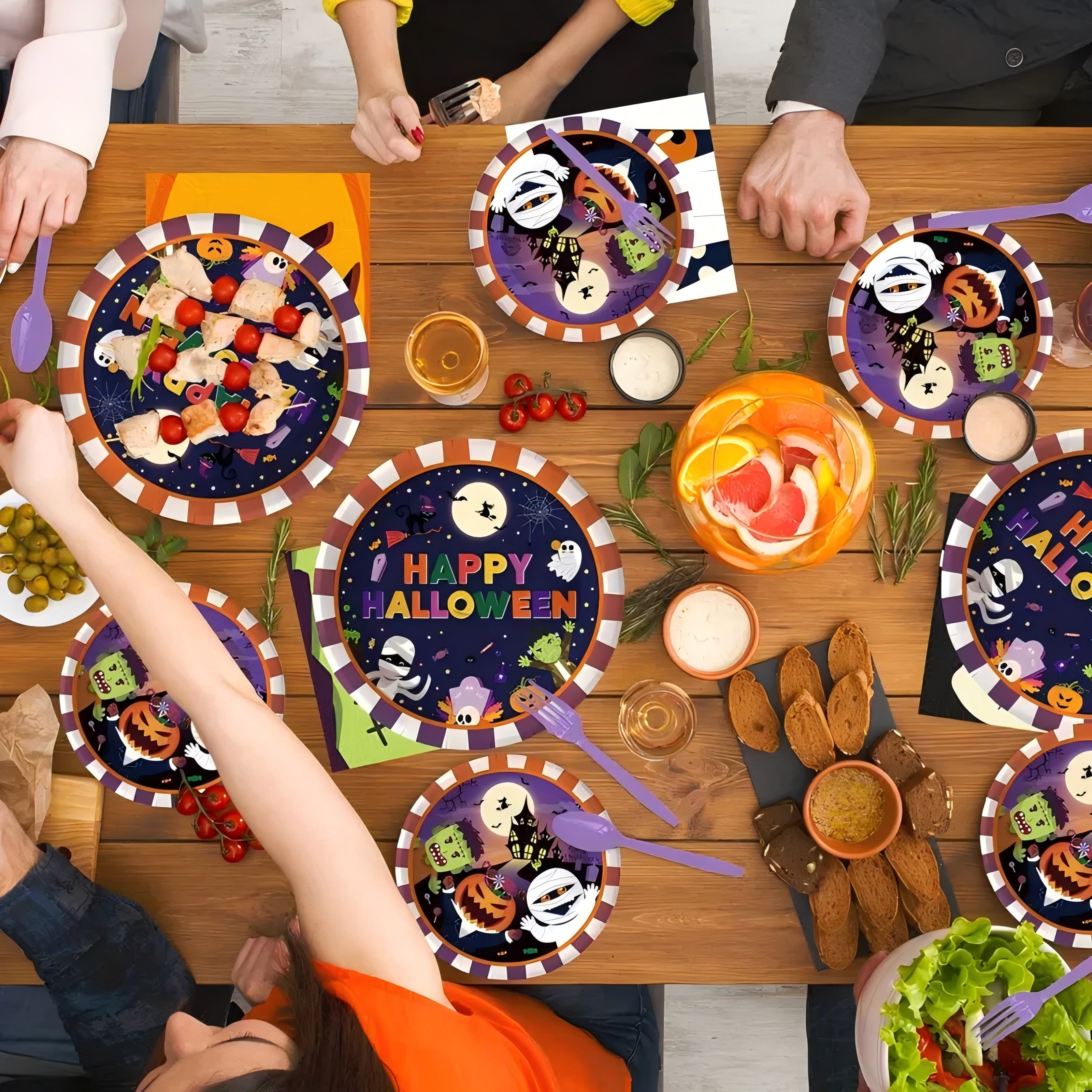 170pcs omplete Halloween Party Tableware Set