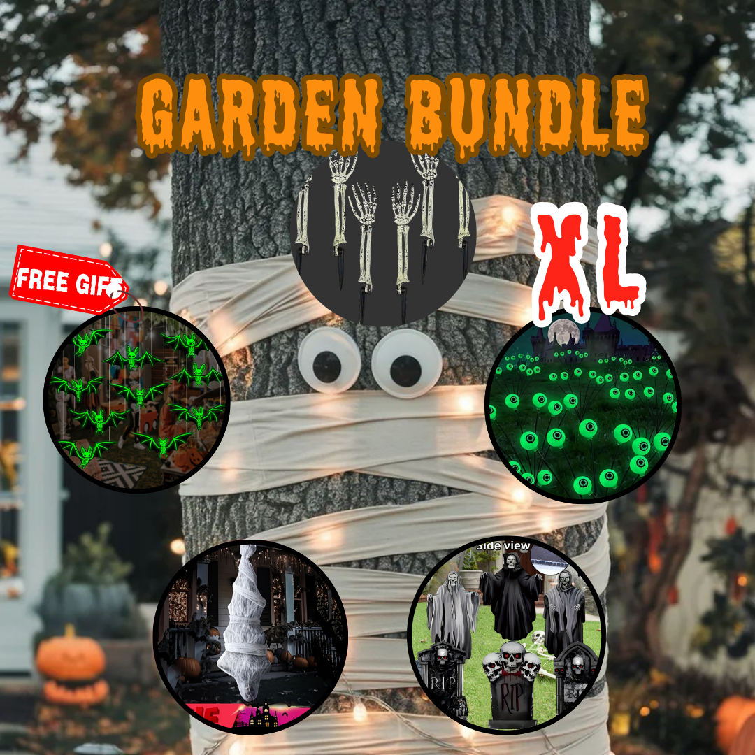 Garden Bundle XL – Haunted Outdoor Decoration Set (FREE Glow Bats Included)