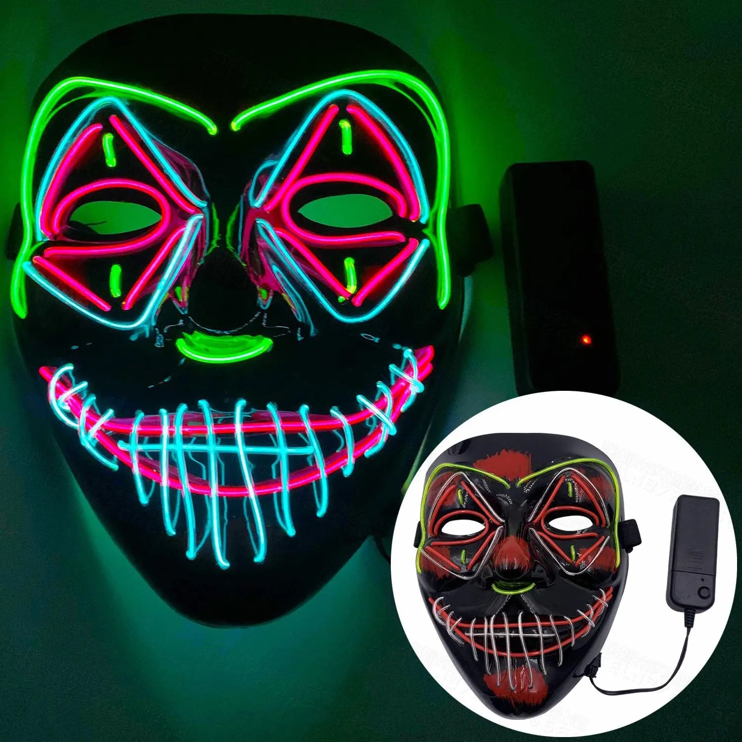 Halloween Mixed Color Led Mask