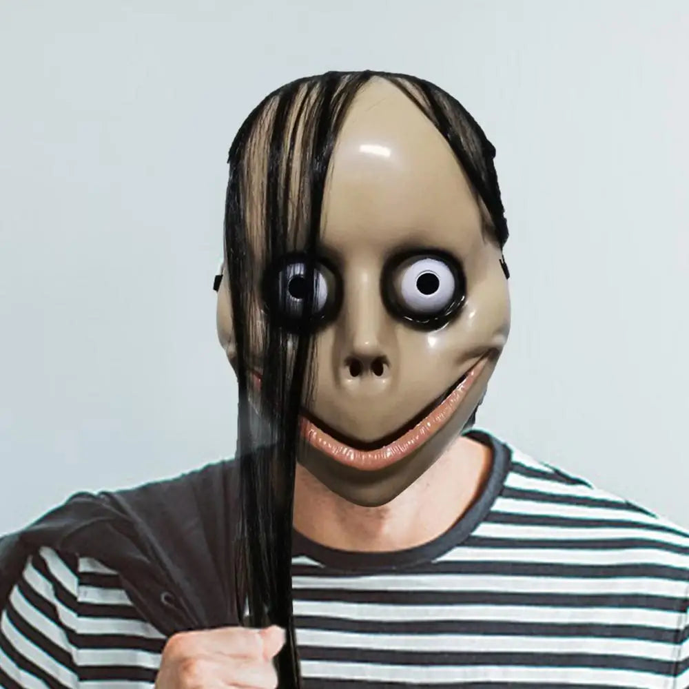 Horror Devil Mask with Long Hair (Momo Face)
