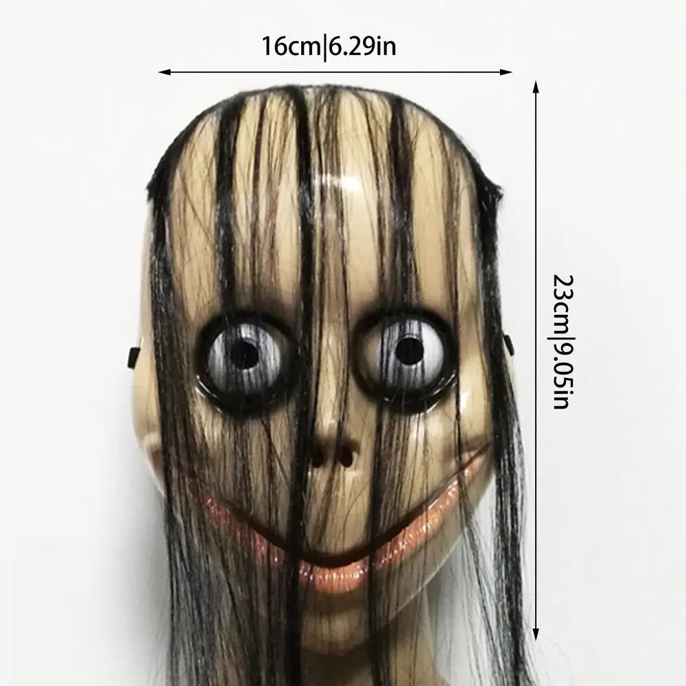 Horror Devil Mask with Long Hair (Momo Face)