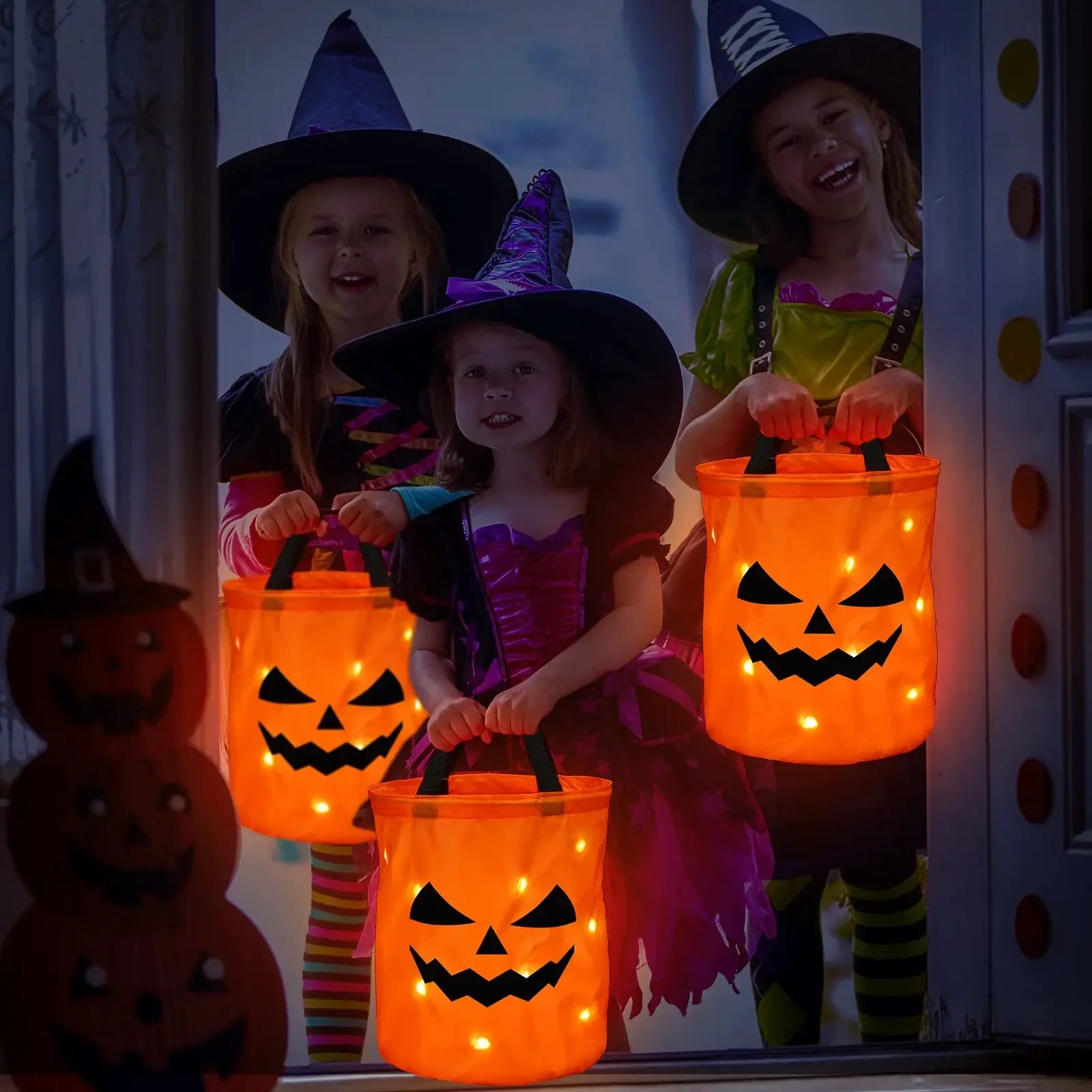 LED Halloween Candy Trick or Treat Bucket