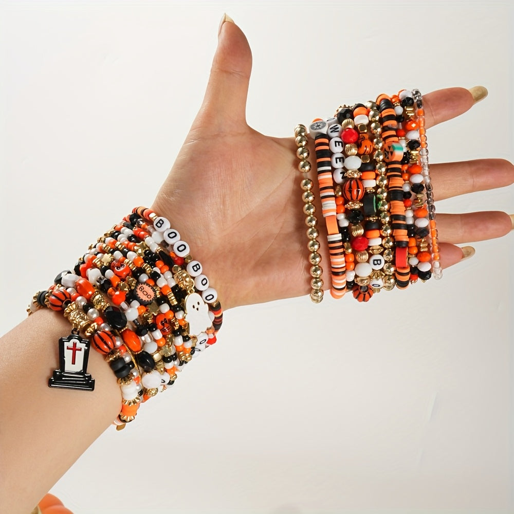 Halloween Beaded Bracelet Set