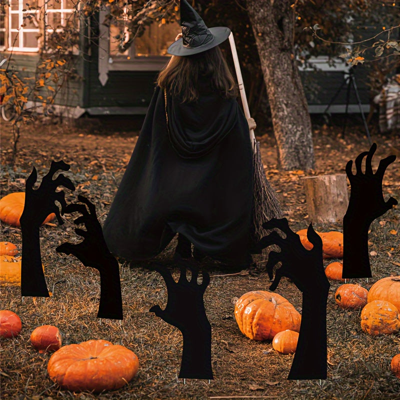 5 Halloween Zombie Hand Lawn Stakes