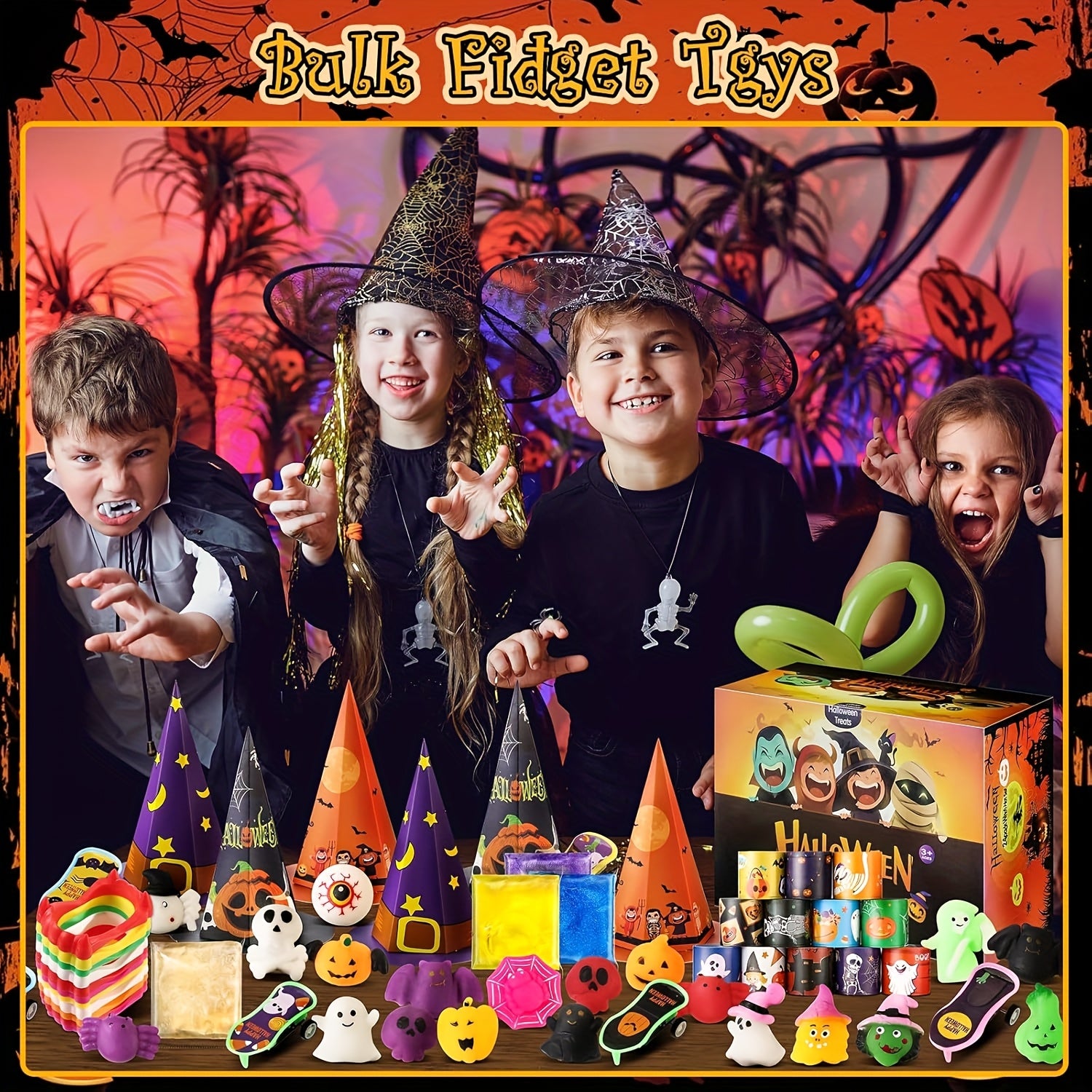Halloween Party Favors for Kids Witch Hat and Crafts Set