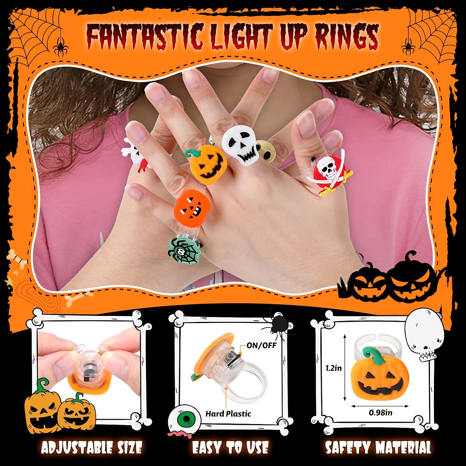 Last Day 50% OFF – Halloween LED Glow Rings
