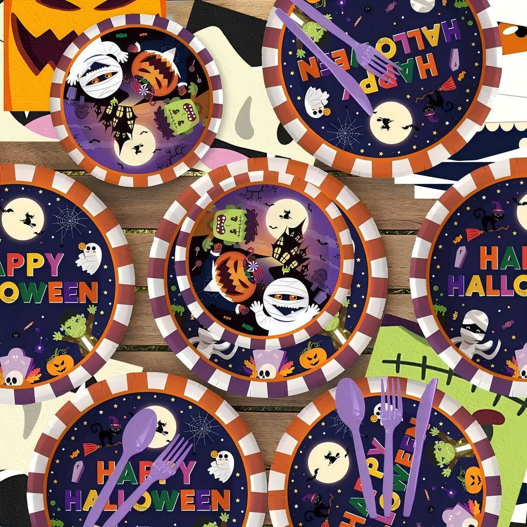 170pcs omplete Halloween Party Tableware Set