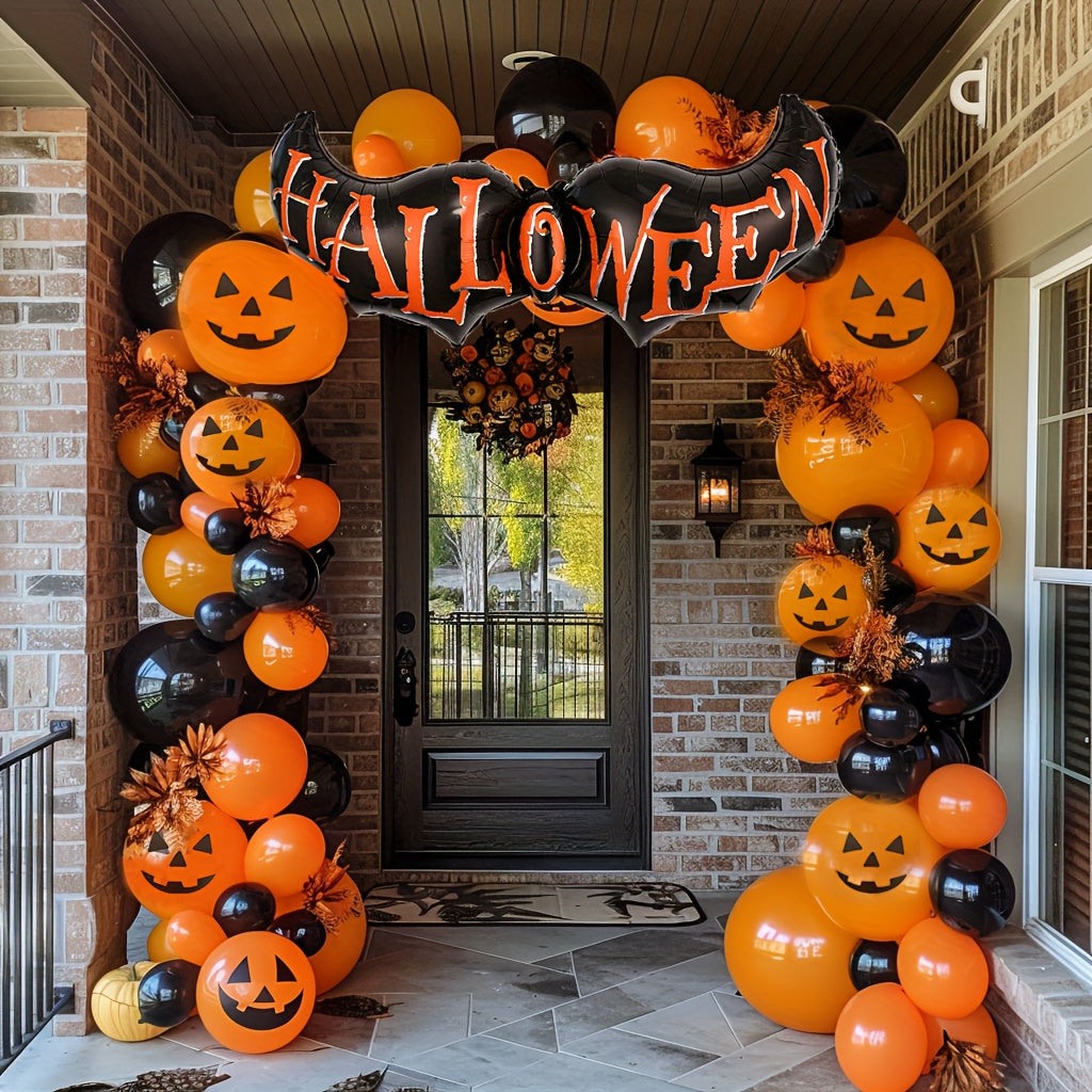 Black & Orange Balloons with “HALLOWEEN” Banner