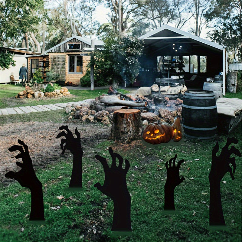 5 Halloween Zombie Hand Lawn Stakes
