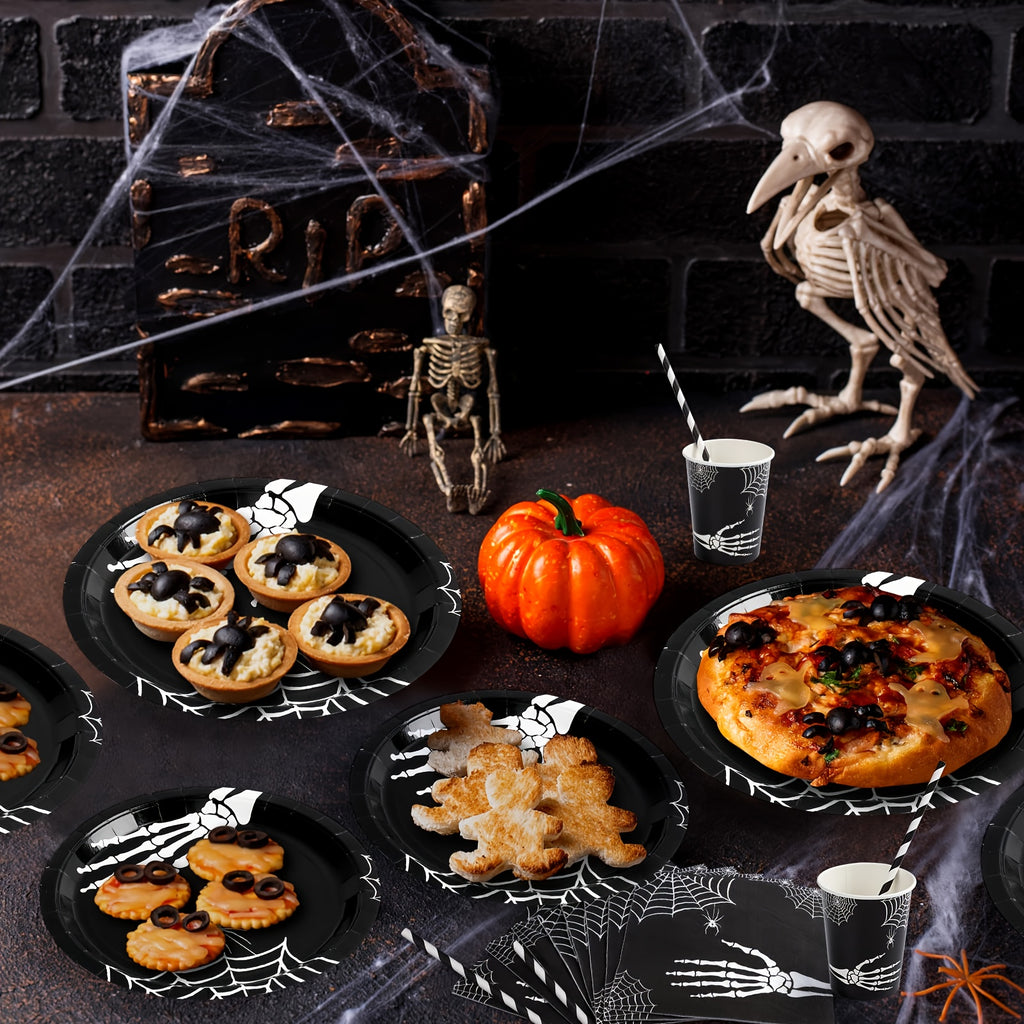 215PCS Halloween Disposable Dinnerware Set